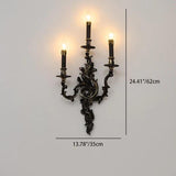 Traditional French Copper Candlestick Wall Sconce Lamp For Living Room