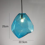 Geometric Glass Chandelier Modern Crystal Personality Creative Shaped Glass Aisle Colored Ice Stone