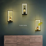 Geometric LED Wall Lamp with Display Shelf - Indoor Decorative Lighting Fixture