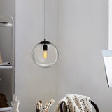 Modern Clear Glass Ball Pendant Light Fixture
