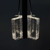 Modern Leather Strap Frosted Glass Pendant Light | Elegant Cube Chandelier