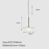 Modern Minimalist Glass Pendant Lamp Creative Lighting Bedroom Living Room Black Iron Paint Fixture