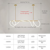 Modern Minimalist Twisted Long Line Chandelier  LED