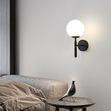 Modern Spherical Glass Wall Sconce Metal Wall Light