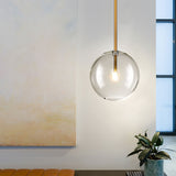 Nordic Clear Glass Pendant Lights Globe Chrome Glass Ball