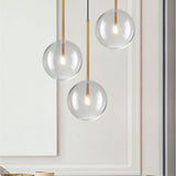 Nordic Clear Glass Pendant Lights Globe Chrome Glass Ball