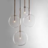 Nordic Clear Glass Pendant Lights Globe Chrome Glass Ball