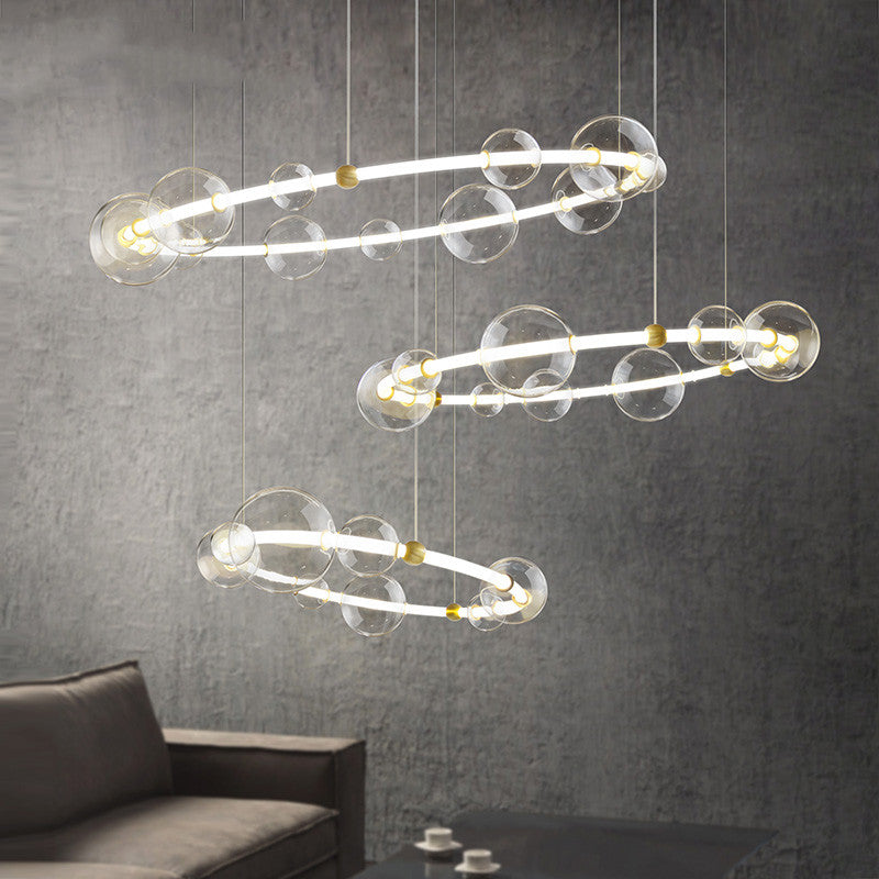 Modern LED Bubble Chandelier – Artistic Glass Globe Pendant Light for ...