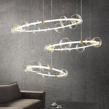 Modern LED Bubble Chandelier – Artistic Glass Globe Pendant Light for Living Room & Dining Space