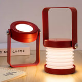 Dimmable Touch Light Foldable Table Lamp Portable Telescopic LED Night Light Wooden Handle Portable Lantern Light