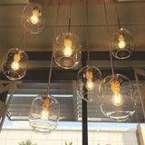 Pebble Glass Pendant Lighting Ambient Light Edison Bulb Included