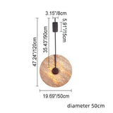 Scandinavian Modern Minimalist Round Iron Yellow Travertine LED Wall Sconce Lamp