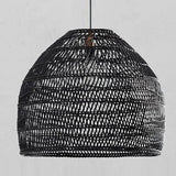 Woven Dome Rattan Pendant Light Vintage Hanging Lamp Shades Natural Twine