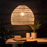 Woven Dome Rattan Pendant Light Vintage Hanging Lamp Shades Natural Twine