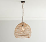 Woven Dome Rattan Pendant Light Vintage Hanging Lamp Shades Natural Twine