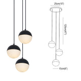 1/3/5 Light Mini Globe Pendant Light Ambient Light DIY Adjustable Black Gold E12 E14 without Bulb - heparts