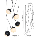 1/3/5 Light Mini Globe Pendant Light Ambient Light DIY Adjustable Black Gold E12 E14 without Bulb - heparts