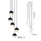 1/3/5 Light Mini Globe Pendant Light Ambient Light DIY Adjustable Black Gold E12 E14 without Bulb - heparts