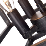 Kitchen Island Farmhouse Restaurant Chandelier 4 Industrial Wind Retro Geometric Lamp Chandelier