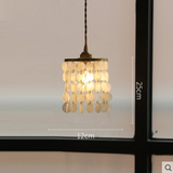 Brass Vintage Crystal Chandelier Handmade Shell Wind Bell Bar Island  Pendant Lighting