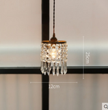 Brass Vintage Crystal Chandelier Handmade Shell Wind Bell Bar Island  Pendant Lighting