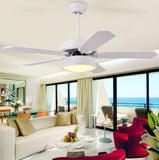 42" 5-Blade LED Fan Lamp Remote Control Ceiling Fan Lamp Restaurant Charged Fan Ceiling Lamp Simple