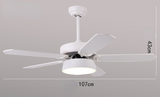 42" 5-Blade LED Fan Lamp Remote Control Ceiling Fan Lamp Restaurant Charged Fan Ceiling Lamp Simple