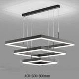Square LED Chandelier Modern Simple Atmosphere  Living Room Modern LED Pendant Lights Suspension Lighting  90-265V