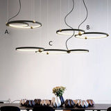 New 2-Lights Circular Pendant Light Chandelier Lighting Ambient Light - LED Dimmable Remote Control - heparts