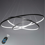 3-Lights Circular Pendant Light Chandelier Lighting Lamp Ambient Light Dimmable Remote Control - heparts