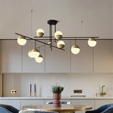 3/9-Lights Geometric Pendant light Chandelier Ambient Light Lighting Fixture With Glass Balls Metal Branches