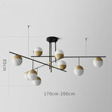 3/9-Lights Geometric Pendant light Chandelier Ambient Light Lighting Fixture With Glass Balls Metal Branches