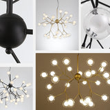 9/27/36/45/54/63-Lights Globe Glass Novelty Sputnik Chandelier Ambient Light Painted Finishes Metal Glass Creative Bulb Included G4 - heparts