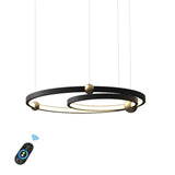 New 2-Lights Circular Pendant Light Chandelier Lighting Ambient Light - LED Dimmable Remote Control - heparts