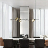 9-Lights Geometric Pendant Light Chandelier Ambient Light Electroplated Painted Metal