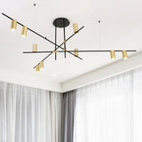 9/12-Light Geometric Chandelier Ambient Light Electroplated Painted Finishes Metal E26/E27 - heparts
