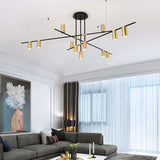 9/12-Light Geometric Chandelier Ambient Light Electroplated Painted Finishes Metal E26/E27 - heparts