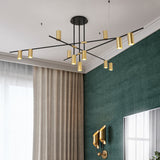 9/12-Light Geometric Chandelier Ambient Light Electroplated Painted Finishes Metal E26/E27 - heparts