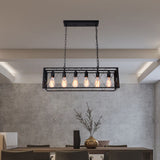 6-Lights Dining Room Chandelier Light Fixtures,Farmhouse Rustic Vintage Antique Linear Chandeliers Pendant Ceiling Light Fixture