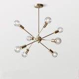 Atomic 4 Rotatable Arms INS Sputnik Starburst Raw Brass Modern Ceiling Light E26/E27