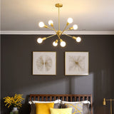 Atomic 4 Rotatable Arms INS Sputnik Starburst Raw Brass Modern Ceiling Light E26/E27