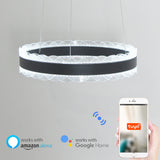 D40cm Crown Circular Pendant Light Chandelier Lighting Ambient Light - LED Dimmable Remote Control - heparts
