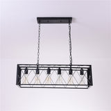 6-Lights Dining Room Chandelier Light Fixtures,Farmhouse Rustic Vintage Antique Linear Chandeliers Pendant Ceiling Light Fixture