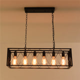 6-Lights Dining Room Chandelier Light Fixtures,Farmhouse Rustic Vintage Antique Linear Chandeliers Pendant Ceiling Light Fixture