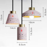 Mini Pendant Light with Antique Concrete Shade, Vintage Industrial Farmhouse Pendant Lighting Fixture Cement Ceiling Light for Dining Room