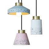 Mini Pendant Light with Antique Concrete Shade, Vintage Industrial Farmhouse Pendant Lighting Fixture Cement Ceiling Light for Dining Room