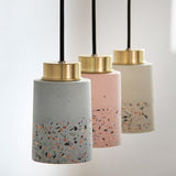 Mini Pendant Light with Antique Concrete Shade, Vintage Industrial Farmhouse Pendant Lighting Fixture Cement Ceiling Light for Dining Room