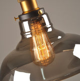 Smokey Gray Glass Pendant Light Down light Painted Finishes Mini Style E26 Edison Bulb - heparts