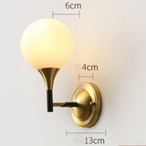 Glass ball Solid Brass Sconce Wall Lights Bathroom Lights Vanity Lighting Mid Century Sconce - heparts