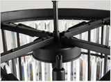 Classic Crystal Pendant Light Black Painting Clear Crystal Pendant Lamp for Living Bed Dinning Room Retro Lamp - heparts
